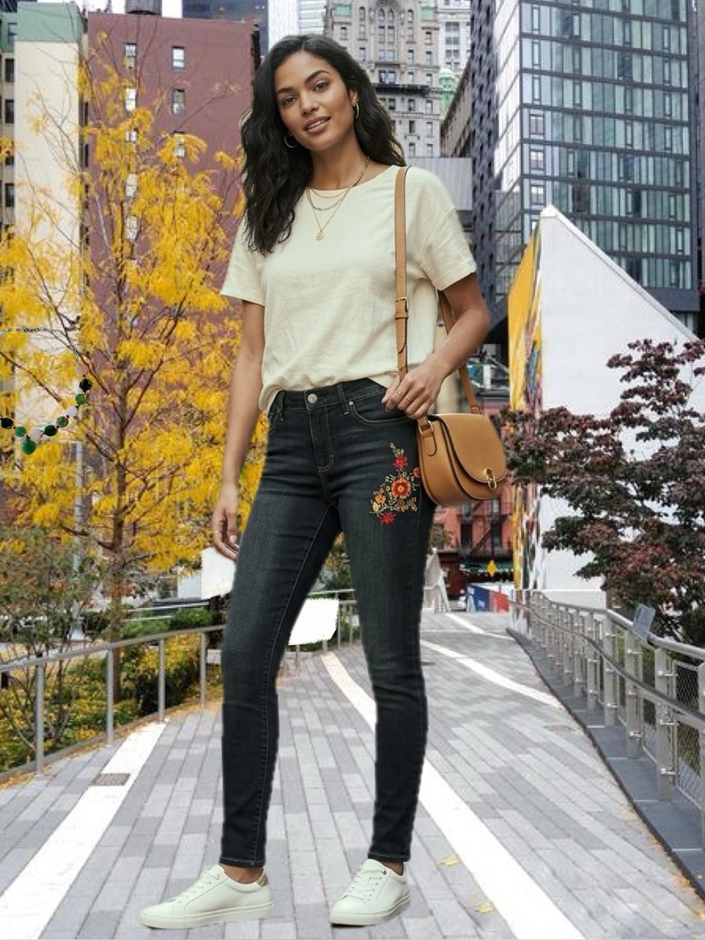 Floral Embroidered Skinny Jeans NWT